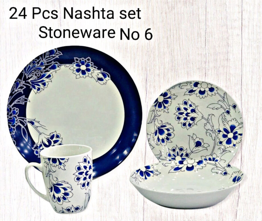 Royal blue floral breakfast set