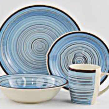 Blue lines breakfast set