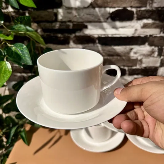 12 Piece Ceramic Tea Cup and Saucer Set for 6 Persons