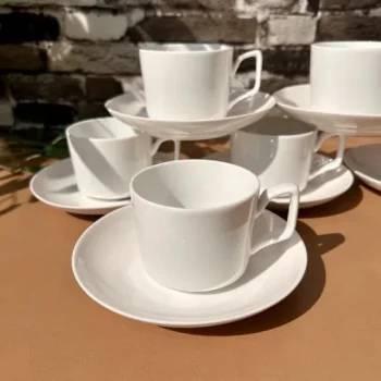 12 Piece Ceramic Tea Cup and Saucer Set for 6 Persons